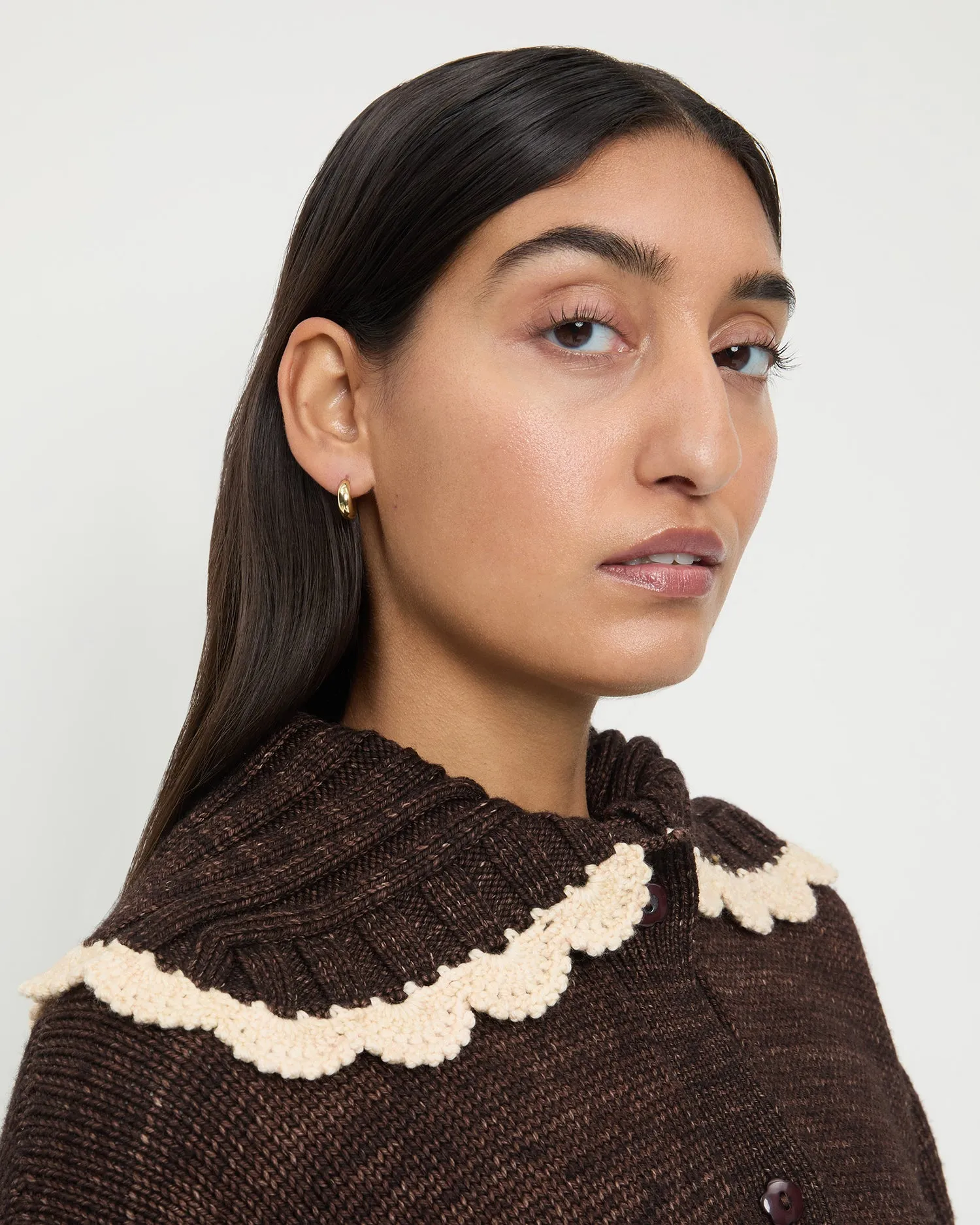 Adeline Gold Mini Dome Hoop Earring