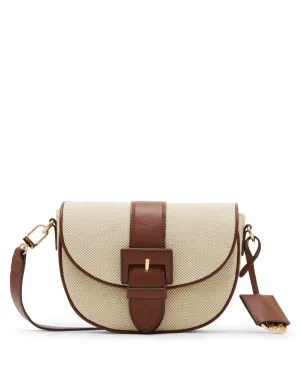 Covered Buckle Canvas Saddle Crossbody