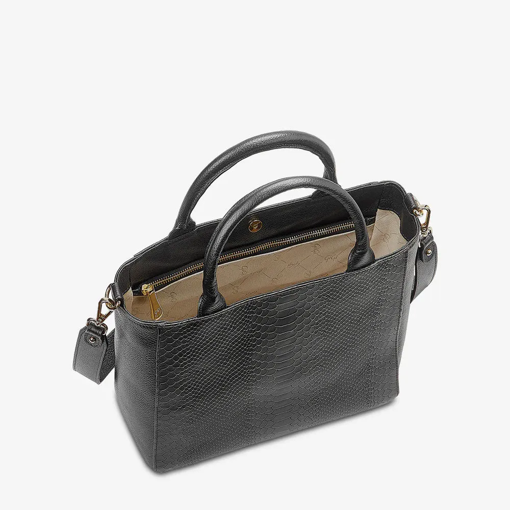 GiGi New York HUDSON SATCHEL Embossed Python Leather