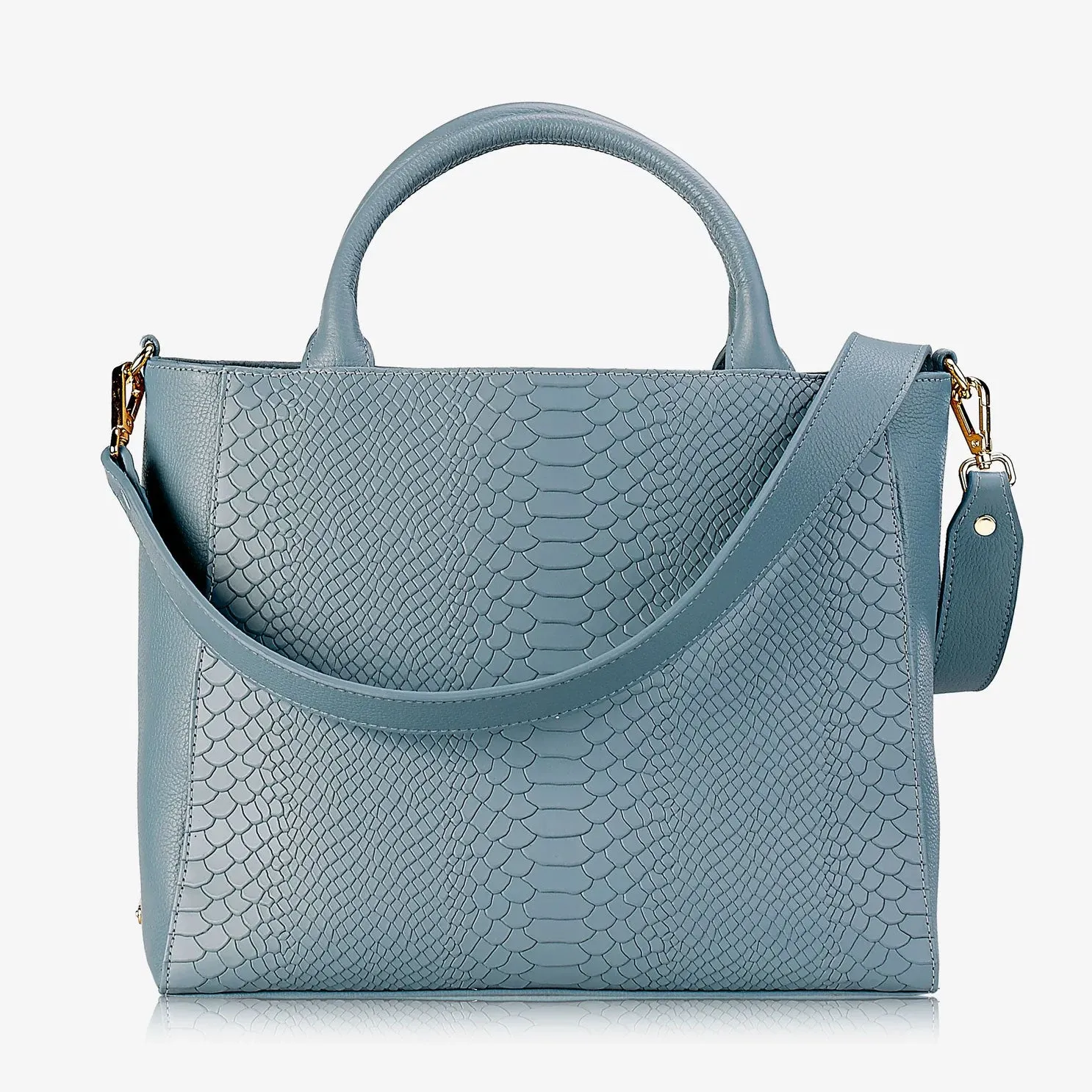 GiGi New York HUDSON SATCHEL Embossed Python Leather