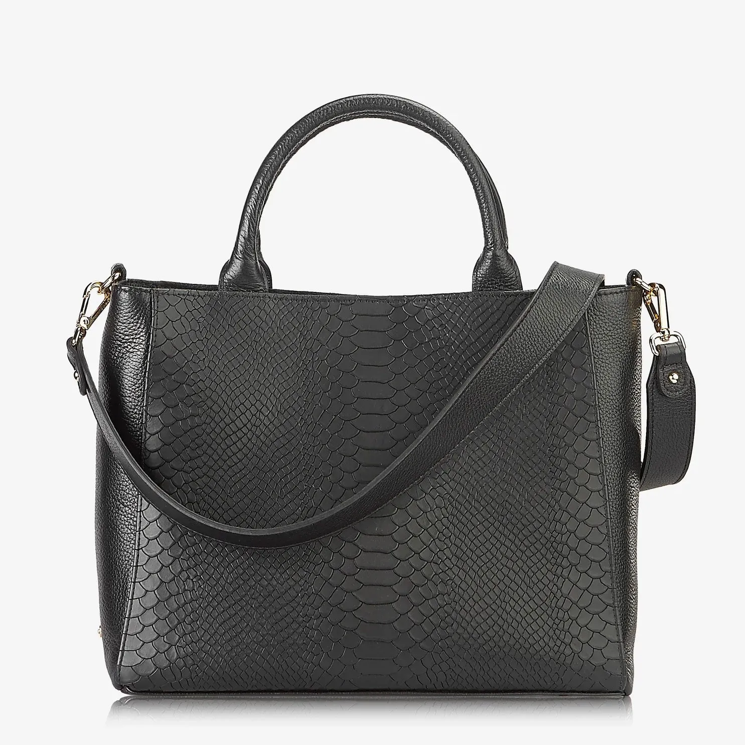 GiGi New York HUDSON SATCHEL Embossed Python Leather