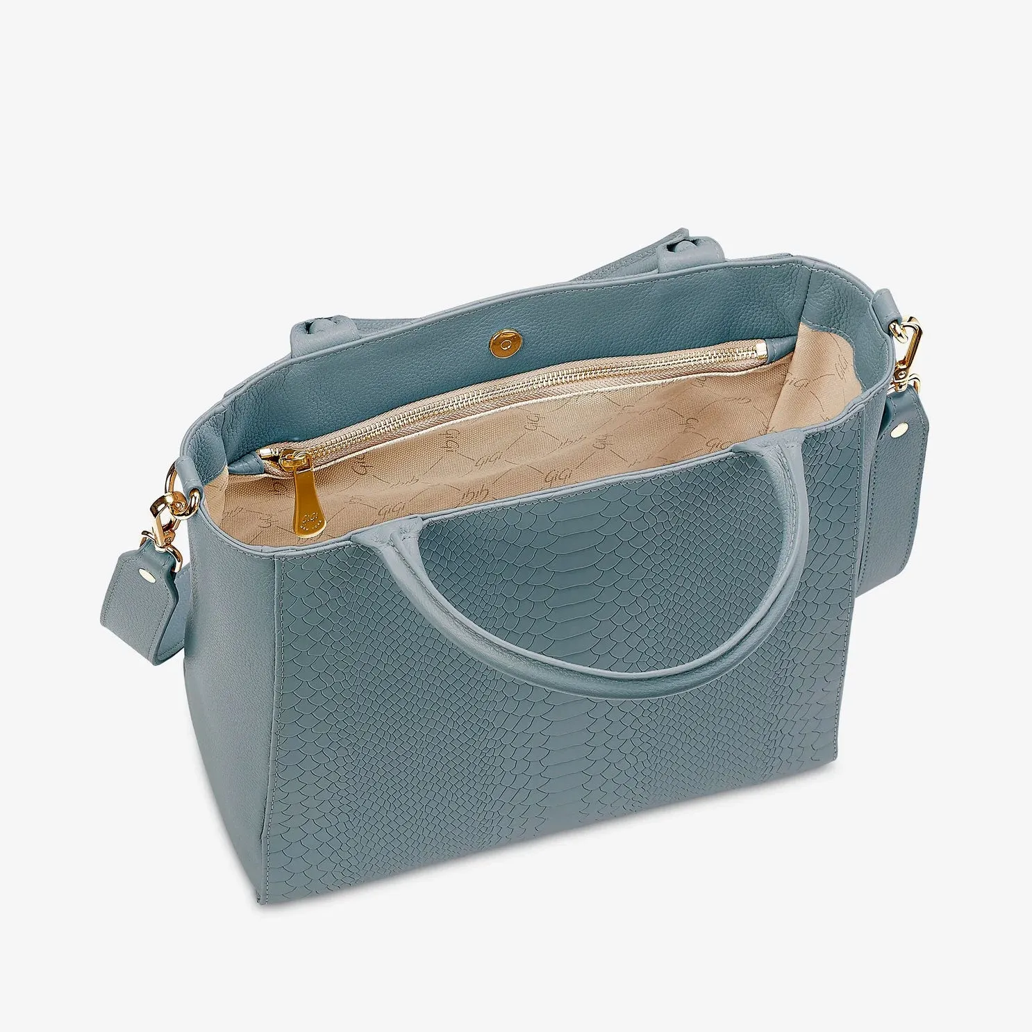 GiGi New York HUDSON SATCHEL Embossed Python Leather