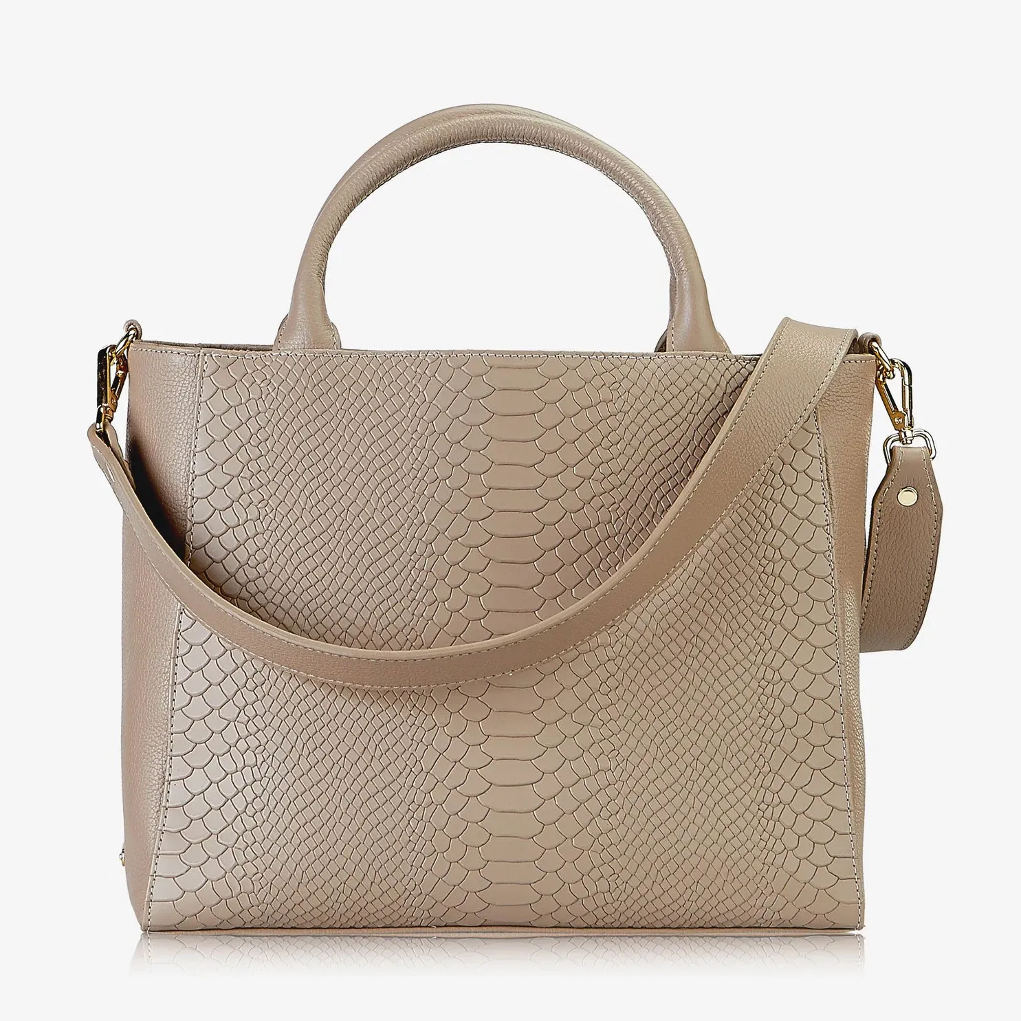 GiGi New York HUDSON SATCHEL Embossed Python Leather