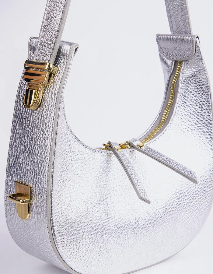 Josette Silver Metal Leather