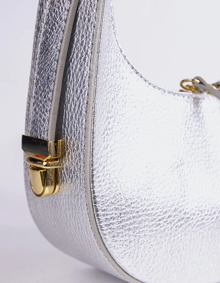 Josette Silver Metal Leather