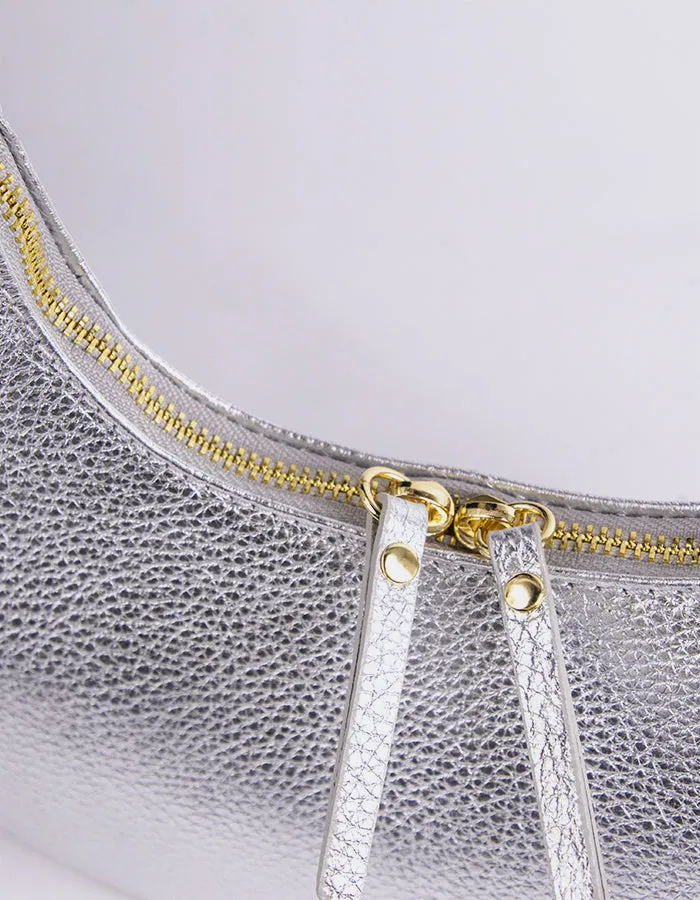 Josette Silver Metal Leather