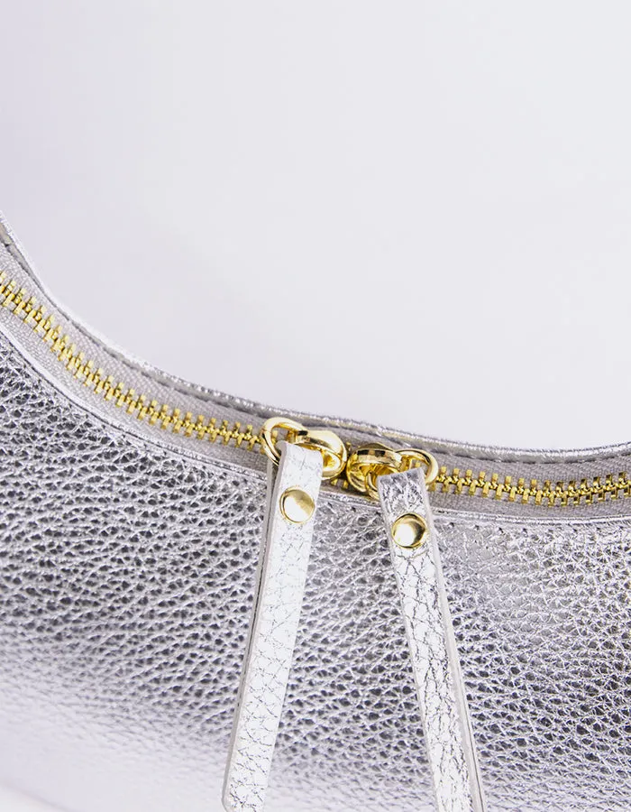 Josette Silver Metal Leather
