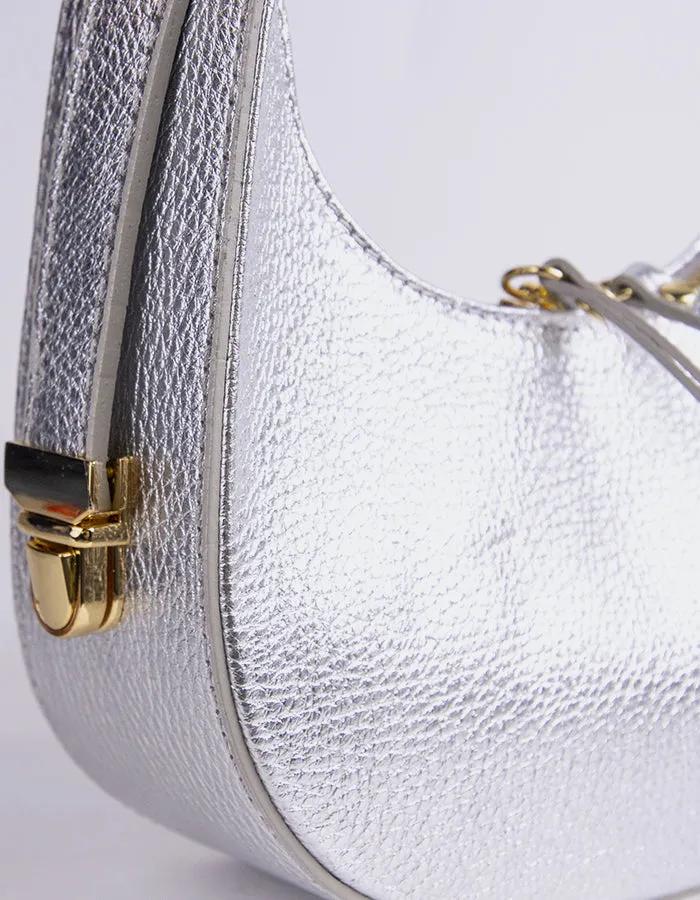 Josette Silver Metal Leather