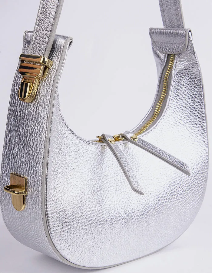 Josette Silver Metal Leather