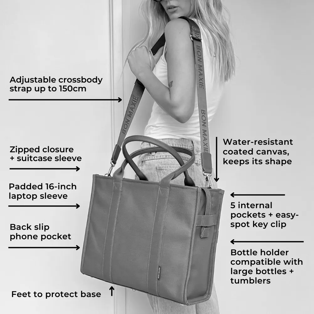 Large Bon Vivant Structured Tote Bag -- Chocolate
