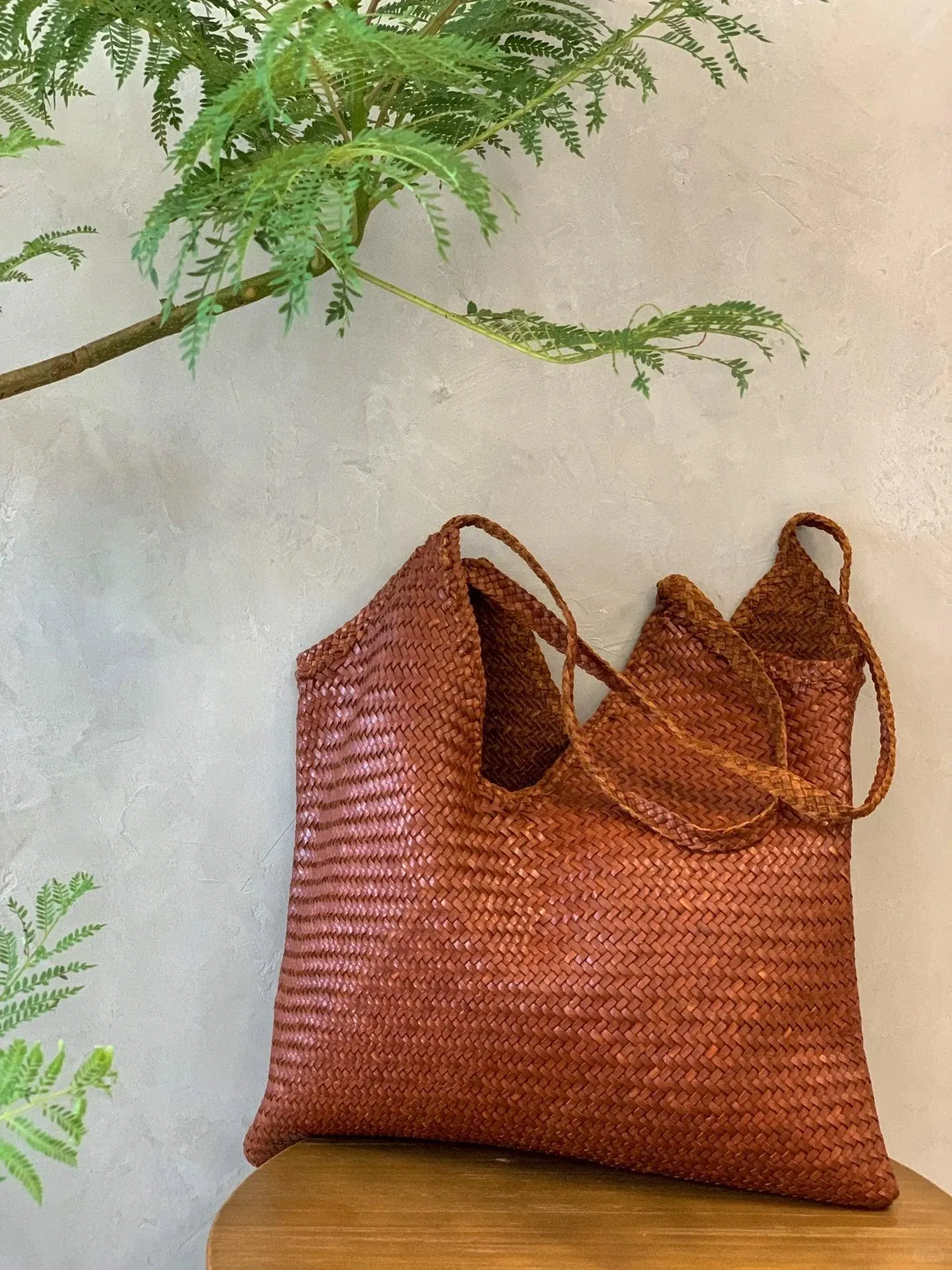 Large Italy Leather interwoven Hobo Tote Bag, Full Grain Leather Triple Bamboo Bag, Summer Beach Bag, Handcrafted Designer Basket Bag