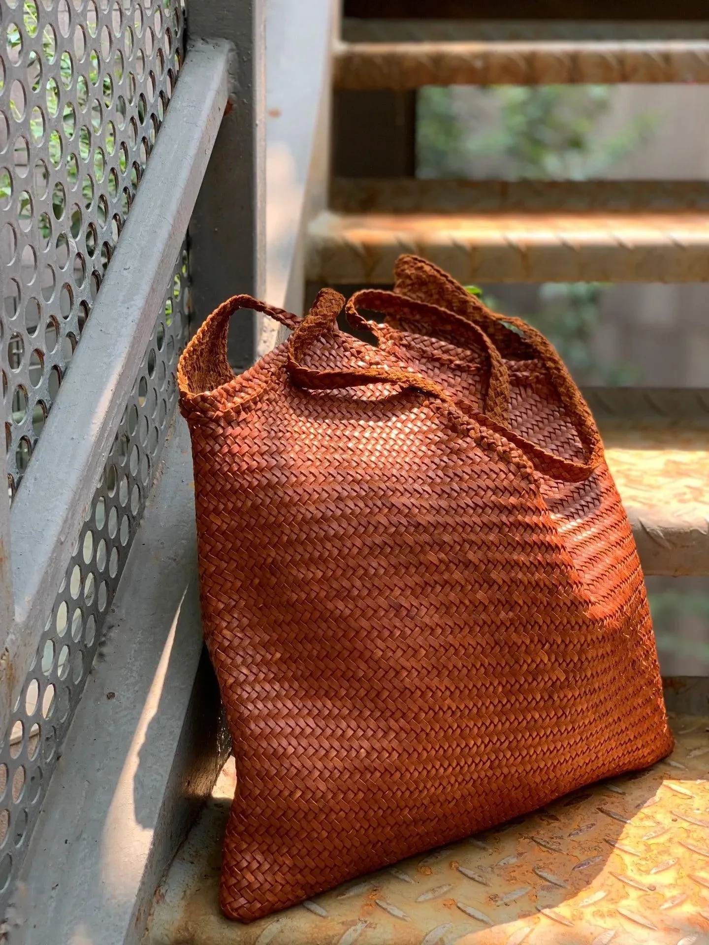 Large Italy Leather interwoven Hobo Tote Bag, Full Grain Leather Triple Bamboo Bag, Summer Beach Bag, Handcrafted Designer Basket Bag