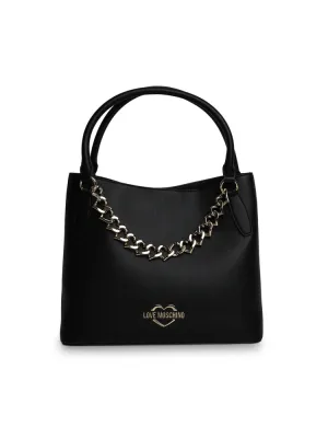 Love Moschino Logo Plaque Chain Link Shoulder Bag