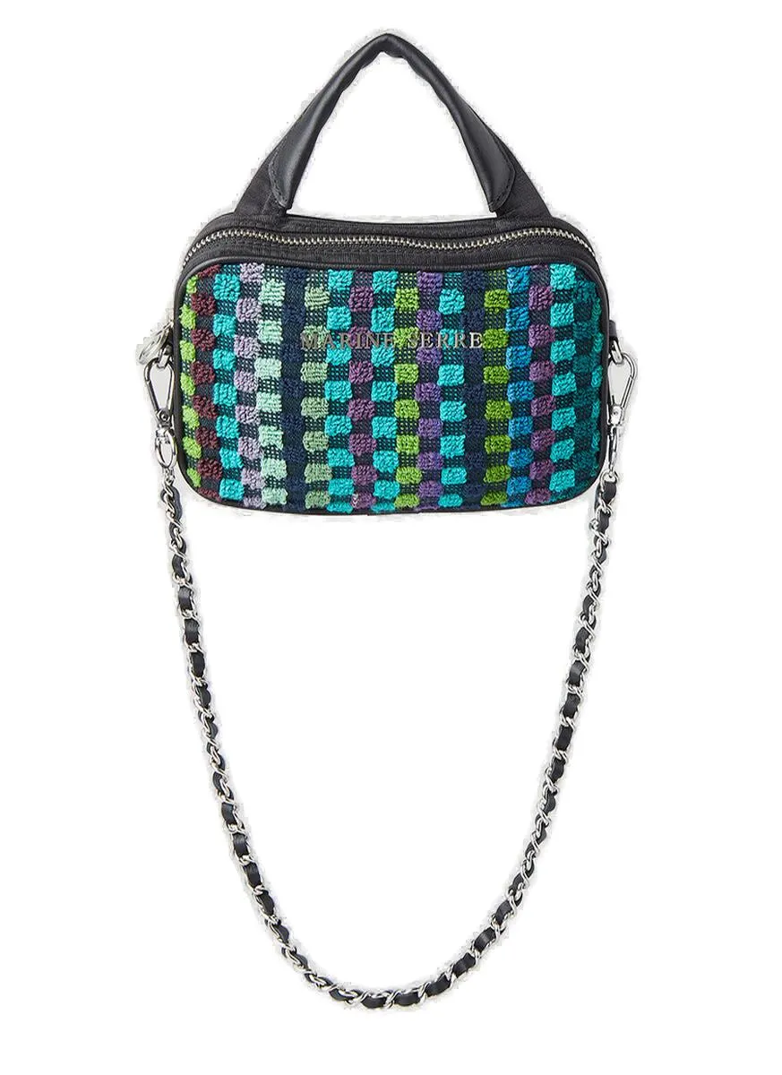 Marine Serre Logo Embossed Mini Crossbody Bag