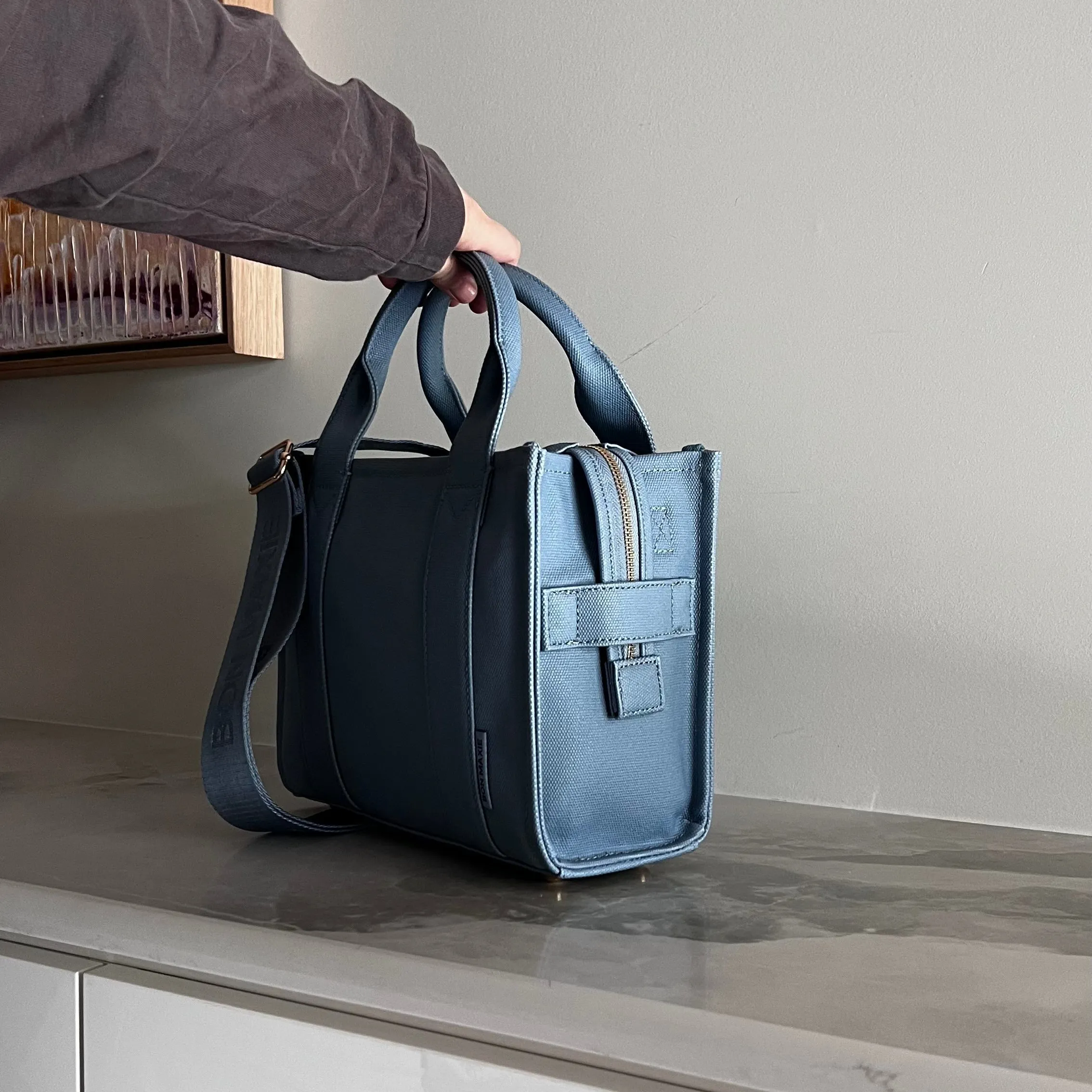 Micro Bon Vivant Structured Tote Bag -- Denim