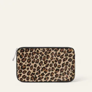 Millie Pouch | Leopard Black with Silver hardware