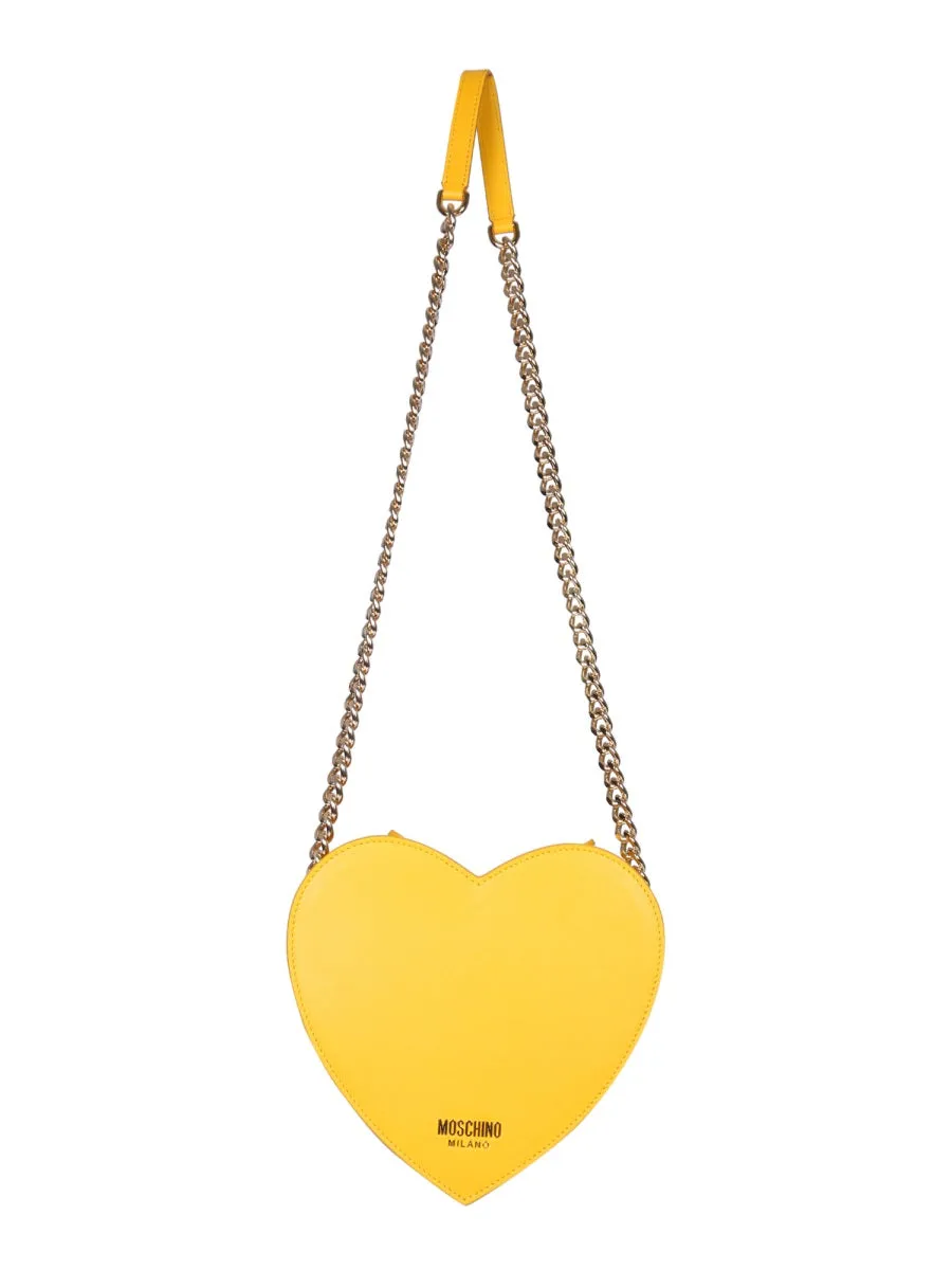 Moschino Heart Shape Logo Plaque Shoulder Bag