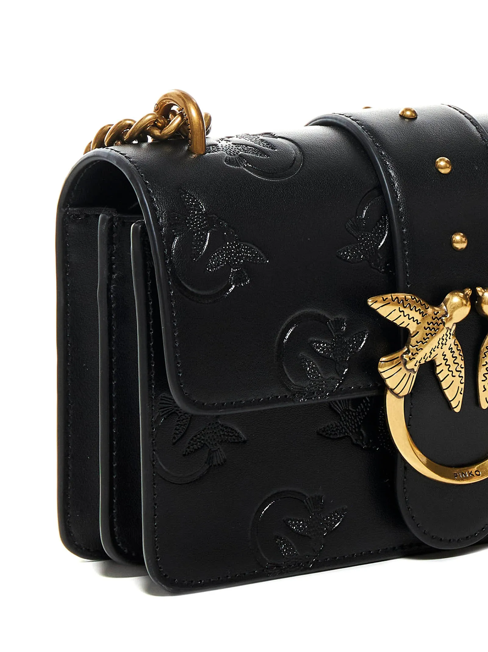 Pinko Logo Buckle Shoulder Bag