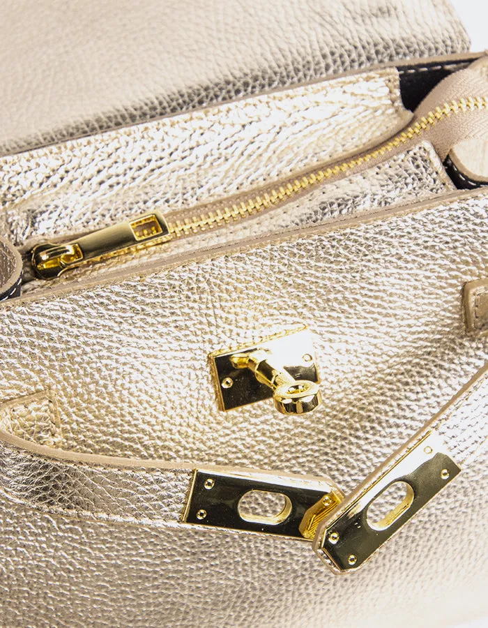 Vance Gold Metal Leather