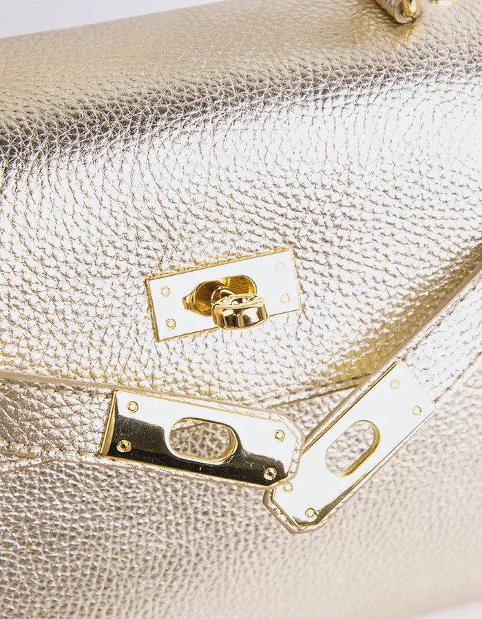 Vance Gold Metal Leather