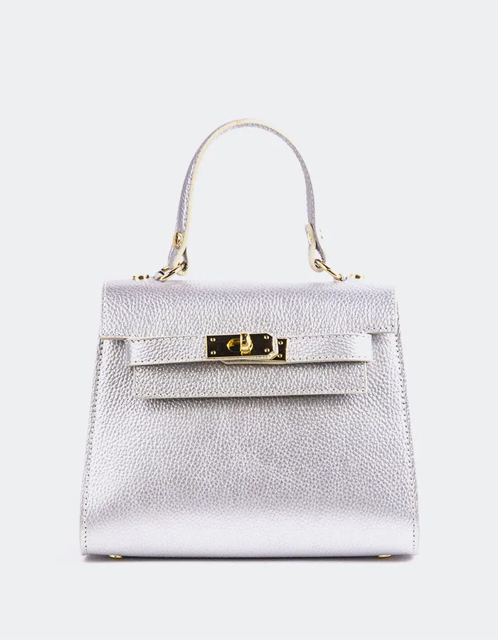 Vance Silver Metal Leather