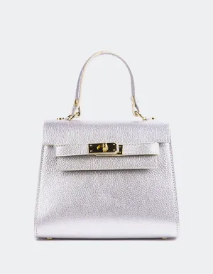 Vance Silver Metal Leather
